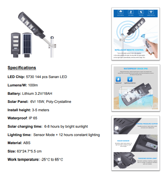 60W Solar Street Light