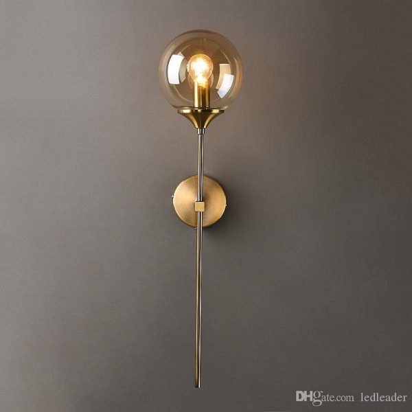 Modern Led Crystal Ball Lamp Gold Nordic